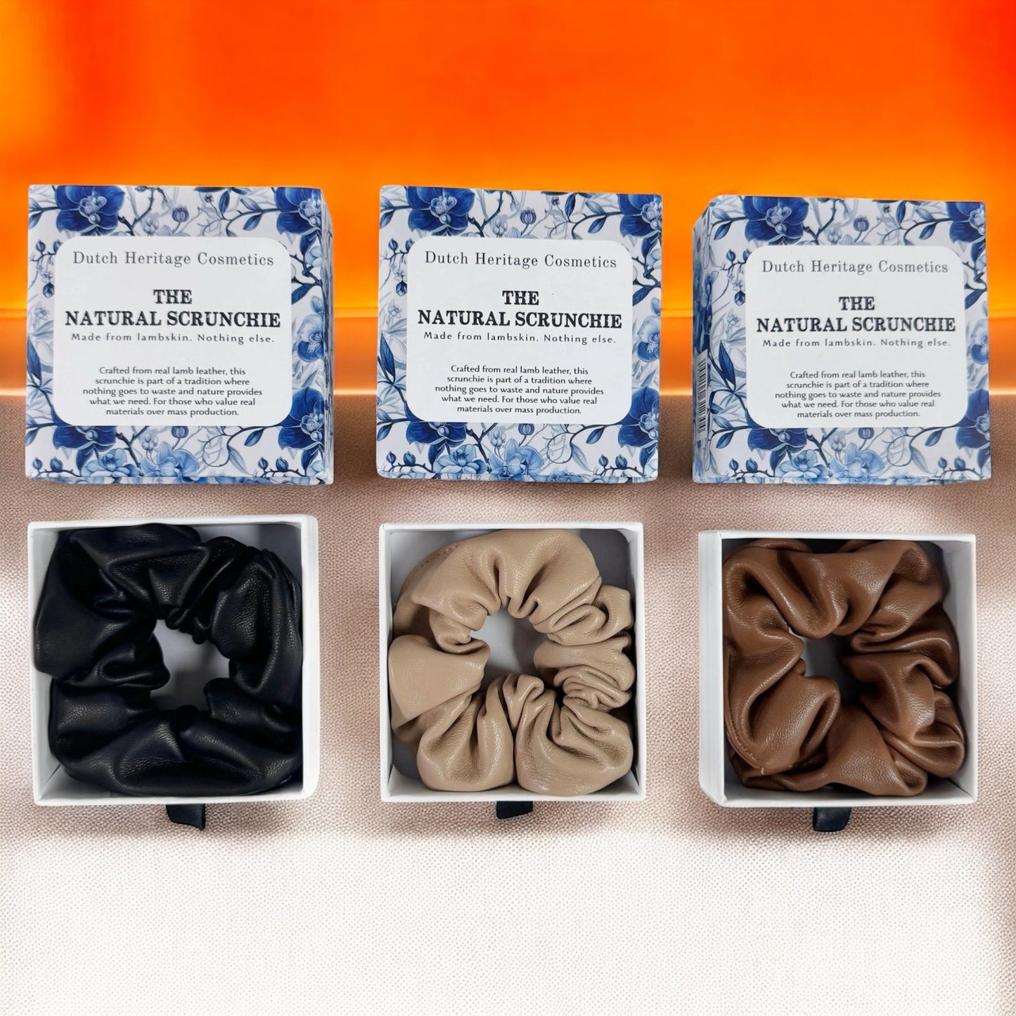 De Natuurlijke Scrunchie – 100% Lamsleer